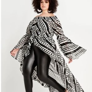 Black and white blouse